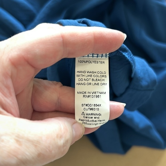 NWOT Love Blossom 3X shirt dress with tie sash and sleeve tabs in royal blue - Picture 13 of 13